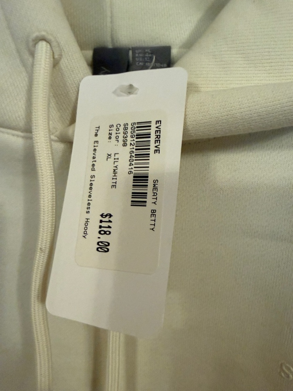 Sweaty Betty Sleeveless Hoodie Drawstring XL - Picture 3 of 4